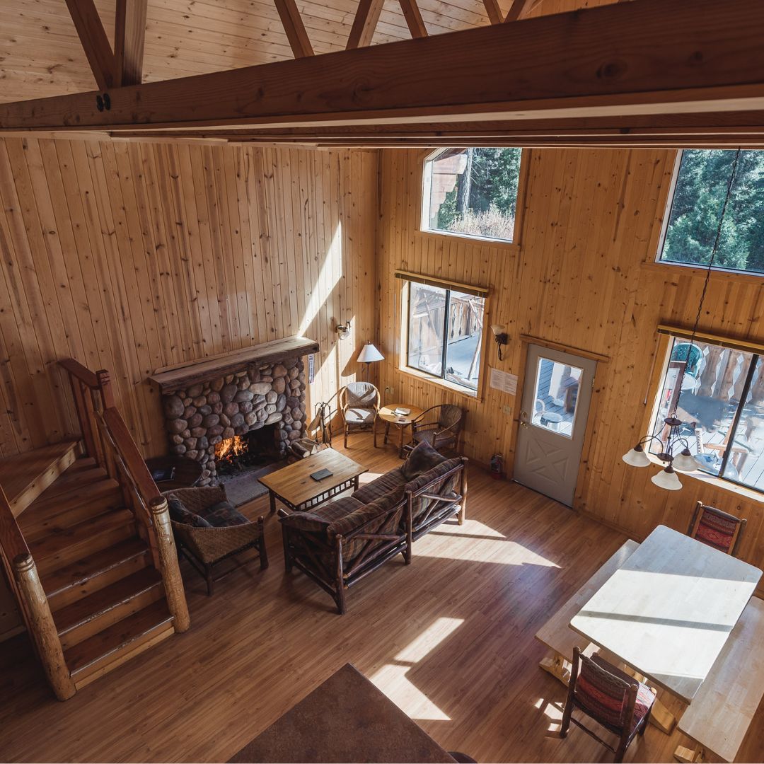 large cabin with open living an dining